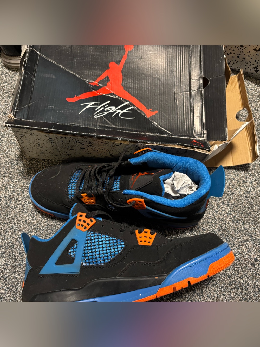 Air Jordan 4 “Cavs”
 Black/Blue/Orange Retro Basketball Shoes